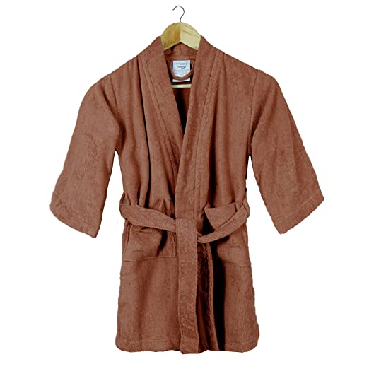 TRIDENT Curious Mind Robe, 300 GSM, Kids Bathrobe 100% Cotton Long Kimono Hooded Bathrobe, for kids, Dressing Gown, Bathrobe for Girls, Boy