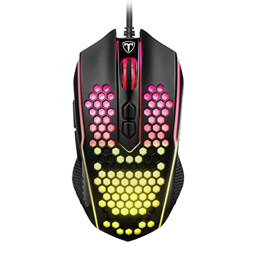 PICTEK RGB Wired Gaming Mouse Honeycomb Mouse, 8000 DPI Adjustable, 8 Programmable Buttons, Ergonomic Game USB Computer Mice, RGB Gamer Desktop Laptop PC Gaming Mouse