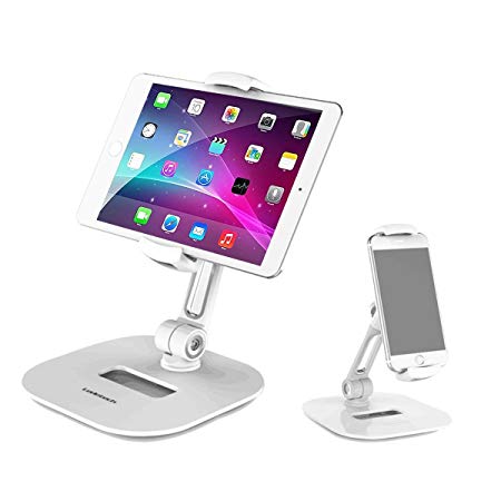 Homeleader Stylish Aluminum Tablet Stand, iPad Stand, 360° Rotating Commercial Tablet Holder fits 4-11" Tablets/Smartphones for iPad,iPhone,Samsung,Kindle,Cell Phone Stand