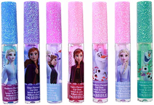 Frozen 2 Girls Flavored Lip Gloss Set 7 Pieces