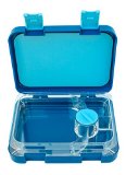 Leak-Lock-Box Leak Proof Lunch Box 4 Compartment Bento Container Maintains Freshness Dishwasher and Microwave Safe for Kids and Adults 9 X 7 X 2 Inches Blue Free Bonus