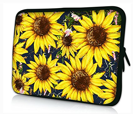 ProfessionalBags Universal 13 inches Laptop Netbook Bag Sleeve Case Cover for 12.5 13.3 inch Apple Macbook Pro HP DELL Toshiba Acer Aspire Sony Vaio Lenovo Samsung ASUS Notebook,Sunflower Design