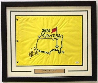 Bubba Watson Signed Framed 2014 Masters Golf Flag JSA M66169 - Autographed Pin Flags