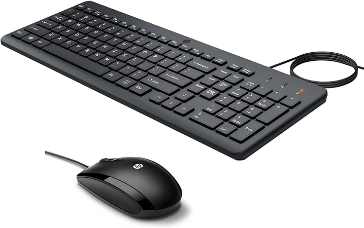 Bundle of HP X500 Wired USB Mouse & HP 150 Wired Keyboard - Full-Sized Numeric Keypad, Silent-Touch (Keyboard) - Compatible w/Windows PC, Mac, Desktop, Laptop, Notebook, Chromebook - Plug-and-Play