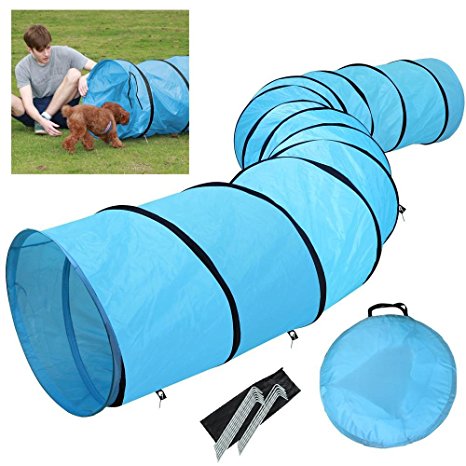 Yaheetech Pet Dog Agility Obedience Training Tunnel Blue