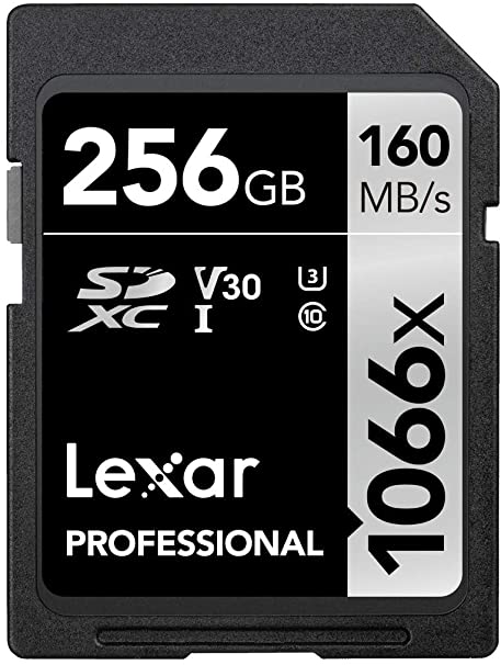 Lexar Professional 1066x 256GB SDXC UHS-I Card Silver Series, Up to 160MB/s Read, for DSLR and Mirrorless Cameras (LSD1066256G-BNNNU)