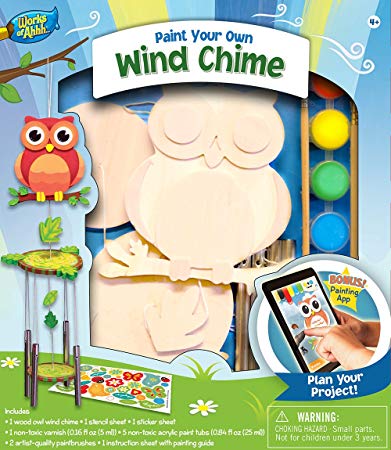 MasterPieces Works of Ahhh Wind Chime with Owl Wood Paint Kit