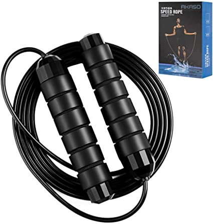 AKASO Jump Rope Speed Men Women Skipping Rope Tangle Ball Bearings and 6” Memory Foam Handles Ideal for Aerobic Exercise,Speed Training, Endurance Training and Fitness Gym
