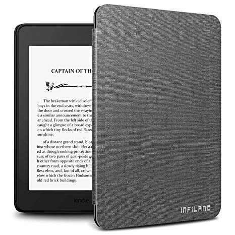 Infiland Case for Kindle Paperwhite (10th Generation-2018 Release), Thinnest and Lightest Cover Compatible with Amazon Kindle Paperwhite 2018 Release(Auto Sleep/Wake Function),Gray