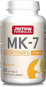 Jarrow Formulas MK-7, Vitamin K2, 90mcg, 60 Softgels, Lab Tested, Gluten Free, Soy Free, Non-GMO