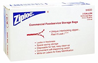 Ziploc DRA94603 Diversey Sandwich Storage Bags, 2 gal (Pack of 100)