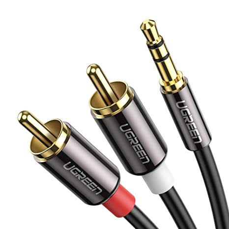 UGREEN Cinch Kabel Cinch auf Klinke 3,5 HiFi Audio Kabel Chinch mit für Smartphones, Tablets, Heimkino, Lautsprecher, Stereoanlage, TV usw. 5M