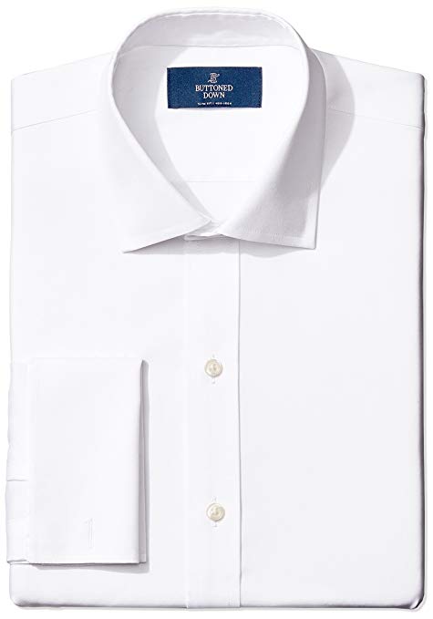 BUTTONED DOWN Men's Slim Fit French Cuff Non-Iron Dress Shirt