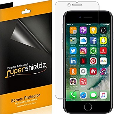 iPhone 7 Screen Protector, [6-Pack] Supershieldz Anti-Bubble High Definition (HD) Clear Shield   Lifetime Replacements Warranty- Retail Packaging