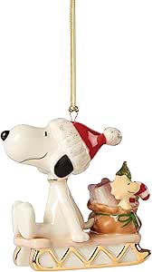 Lenox 2021 Snoopy Sledding Into The Holidays Ornament, Porcelain, 0.50 LB, Multi