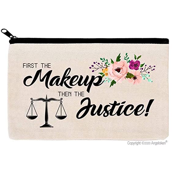 Cosmetic Bags First The Makeup Then The Justice!Makeup Bag For Women Lawyer, Future Lawyer Gift Travel Make Up Pouch