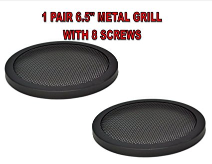1 Pair 6.5" INCH CAR SPEAKER WOOFER STEEL MESH GRILLS WITH SPEED CLIPS AND SCREWS PROTECT YOUR SPEAKERS