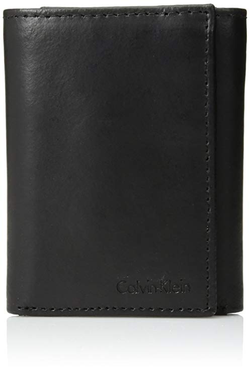 Calvin Klein Men's Leather Trifold Wallet with Key Fob