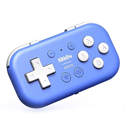 AKNES 8Bitdo Micro Bluetooth Controller, Pocket-sized Mini Gamepad for Switch/Lite/OLED, Android, and Raspberry Pi, Supports Keyboard Mode for macOS/iPadOS/iOS/Wins - Blue