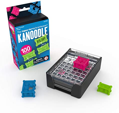 Educational Insights Kanoodle Flip: 3-D Puzzle Game|Brain Teaser|Logic Game for Kids, Teens & Adults|Featuring 100 Challenges