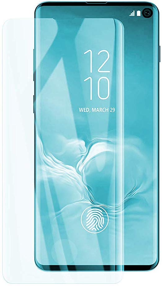 Galaxy S10 Screen Protector,Updated Version-Zone Support Fingerprint Unlock [No Bubbles][Case Friendly] Tempered Glass Screen Protector Compatible with Samsung Galaxy S10 [2-Pack] Clear