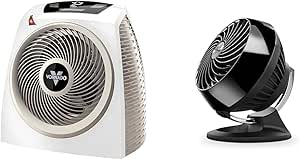 Vornado AVH10 Space Heater for Home, 1500W/750W, Fan Only Option, Digital Display & 160 Personal Air Circulator Fan Black