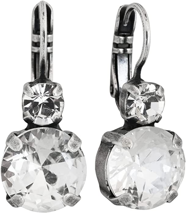 Mariana Silvertone Double Drop Medium Crystal Earrings,"On A Clear Day" 1037 001001