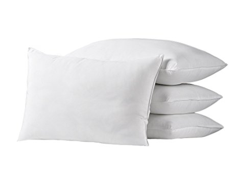 Exquisite Hotel King Size Bed Pillows- 4 Pack White Hotel Pillows- Gel Fiber Filled FIRM Gel Pillows with Hypoallergenic Classic Cover- Best Pillow For Side Sleepers & Back Sleepers
