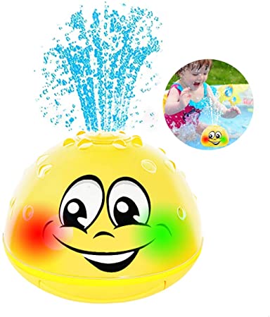 Bath Toys Children's Bath Toys with Music & Lamp Electric Automatic Induction Water Spray Bath Toy(Yellow Without Base)