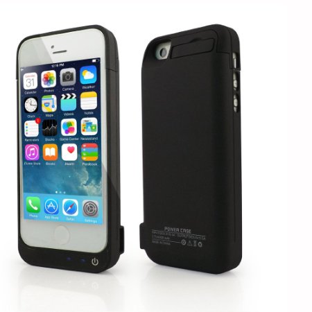 Stoga 4200mAh Iphone 5C 5 5S External Power Pack Case and Rechargeable Back Up Battery Charger-Black