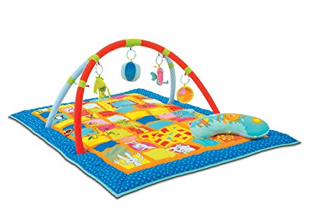 Taf Toys Curiosity Activity Gym Tummy Time Play Mat | Neck & Shoulder Comfort, Removable Arches, Touch Musical Ball, Squeaker, Crinkles, Teethers, Butterfly, Easier Child Development & Parenting