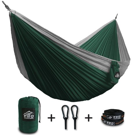 Proventure Single Camping Hammock - Lightweight and Compact - For Backpacking, the Beach, Back Yard, Travel, or Any Adventure! - FREE 6.5ft Tree Straps