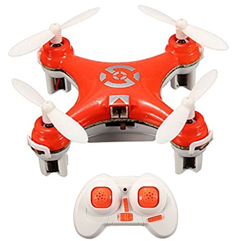 oneCase Cheerson CX-10 29mm 4 Channel 2.4GHz Radio Control RC Mini Quadcopter Helicopter Drone 6-Axis Gyro UFO with LED Flash Light - Orange