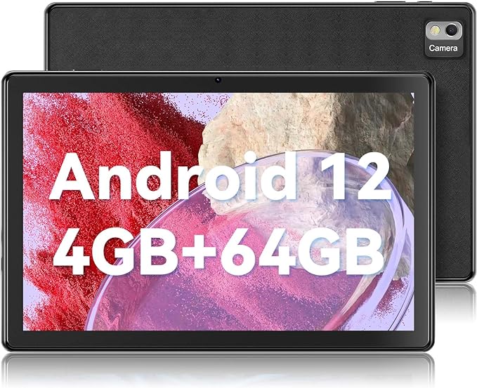 SGIN Android 12 Tablet, 10 Inch 4GB RAM 64GB ROM Tablets with Octa-Core 2.0Ghz Processor, 1280 * 800 Pixel IPS Screen, 2MP 5MP Camera, 6000mAh, GPS, WiFi, Bluetooth 5.0