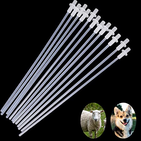 Besimple 50 Pcs 10'' Disposable Insemination Catheters Pet Artificial Insemination Rods for Dog Goat Sheep Breed Rod Test Tube’