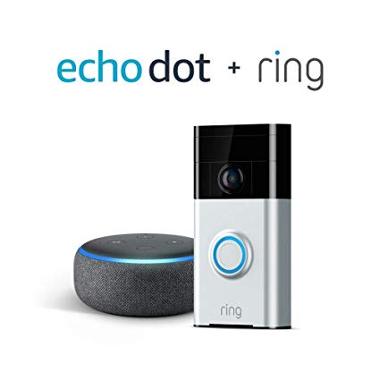 Ring Video Doorbell with Echo Dot, Satin Nickel