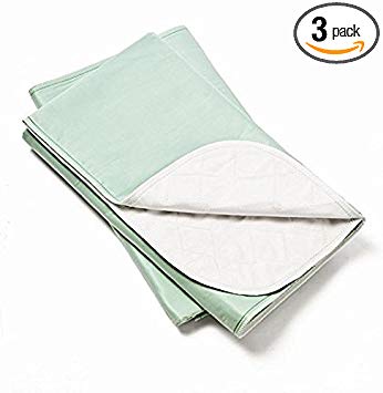 Nobles Reusable/ Washable Waterproof Bed Pad for Children or Adults Pack of 3 (54x35, Green)