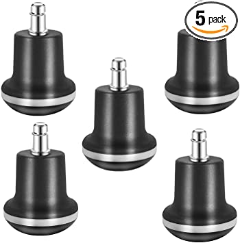 uvce Bell Glides Replacement Office or Chair Stool Swivel Caster Wheels to Fixed Stationary Castors, Short Profile 5pcs (High Bell Glides B)