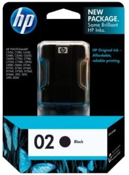 HP 02 OEM Black Ink Cartridge - 660 Pages (C8721WN)