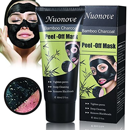 Charcoal Peel Off Mask, Black Mask Peel Off, Facial Masks Peel Off, Suction Cleaner Black Mask Tearing Resist Oily Skin Strawberry Nose Purifying Deep Cleansing