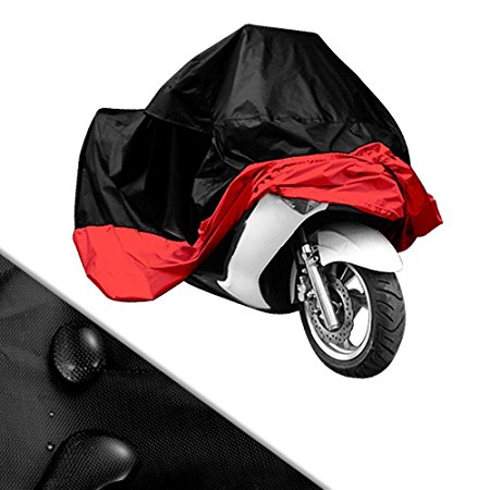 XL/XXL/XXXL Motorcycle Waterproof Outdoor Motorbike Water Resistant Dust proof UV Protective Breathable Cover Outdoor Protector Sliver/Blue/Red/Green/Black   Carry Bag UK Stock (XXL Black/Red)