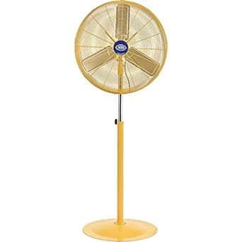 Global Industrial Deluxe Oscillating Pedestal Fan, 30" Diameter, Safety Yellow, 1/2HP, 10000CFM