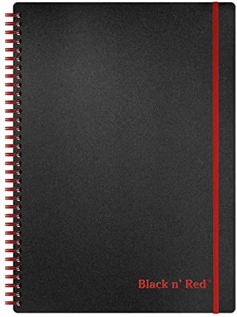 Black n' Red E67008 E67008 Twin Wirebound Notebook, Poly Cover, 7 7/8 In. x 11 5/8 In., Black, 70-Sheet
