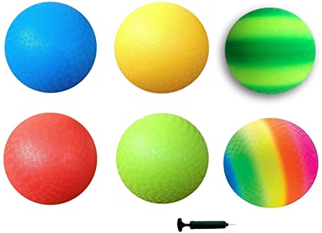8.5 Inch Playground Balls Red, Blue, Green, Yellow and Rainbow!