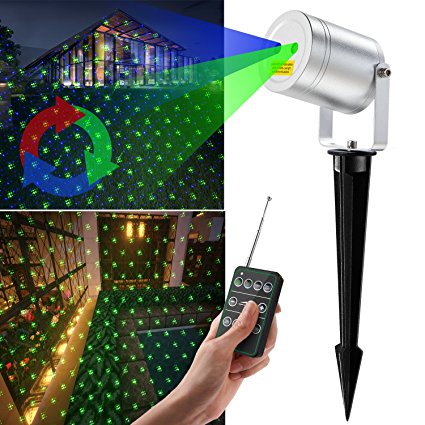 Elec3 Outdoor Waterproof Christmas Laser Light Star Projector with Remote Control - Aluminum Alloy,FDA Approved for Holiday,Party,Wedding,Holloween and Garden Decoration ( Blue and Green)