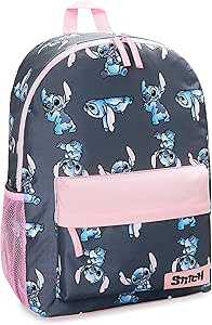 Disney Backpack for Girls, Stitch School Bags for Girls (Navy/Pink)