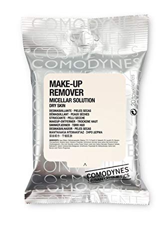 Comodynes Makeup Removers Toweletts for Face and Eyes with Oats for Dry Skin. 3 -20 towels packs
