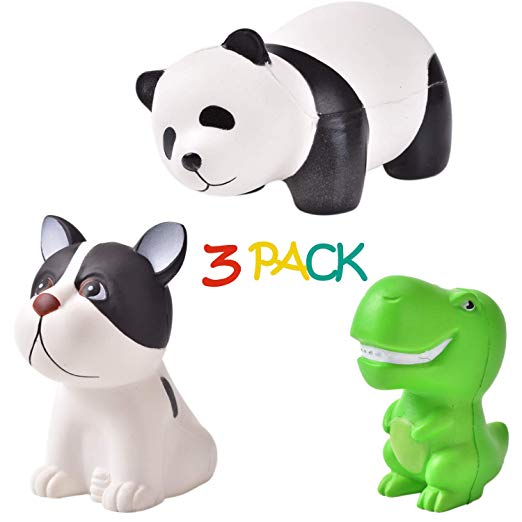 QIJUN Jumbo Squishy Toys Squishies Panda Squishies Dinosaur Dog Kawaii Squishies Slow Rising Squeeze Soft Novelty Toy Stress Relief Toys Party Gifts Decorative Props Large(3 Pack)
