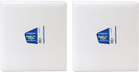 Styrofoam White Block 12 Inch X 12 Inch X 1 Inch (2 Pack)