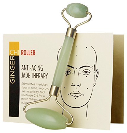 Chi Roller Anti Aging Jade roller Therapy 100% Natural jade facial roller double Neck Healing Slimming Massager (Jade Roller)